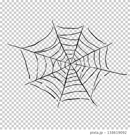 ハロウィンの背景装飾に使えるコーナー用蜘蛛の巣モノクロシルエット 138619092