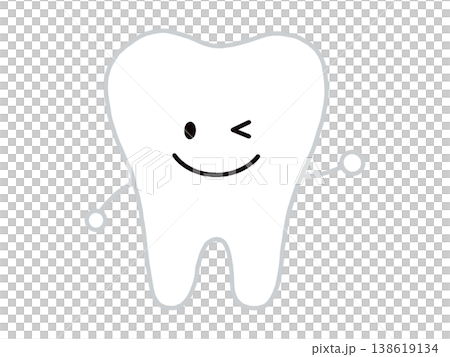 ウィンクしている歯のキャラクターのイラスト ウィンクしている歯のキャラクターのイラスト 138619134