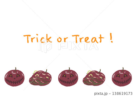 腐ったりんごの横向きメッセージカードテンプレート - Trick or 腐ったりんごの横向きメッセージカードテンプレート - Trick or 138619173
