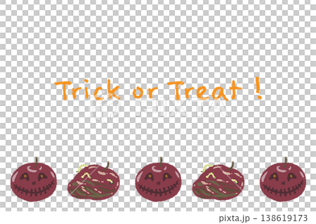腐ったりんごの横向きメッセージカードテンプレート - Trick or 腐ったりんごの横向きメッセージカードテンプレート - Trick or 138619173
