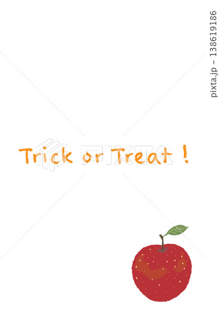 赤いりんごの縦向きメッセージカードテンプレート - Trick or 赤いりんごの縦向きメッセージカードテンプレート - Trick or 138619186