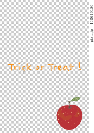 赤いりんごの縦向きメッセージカードテンプレート - Trick or 赤いりんごの縦向きメッセージカードテンプレート - Trick or 138619186