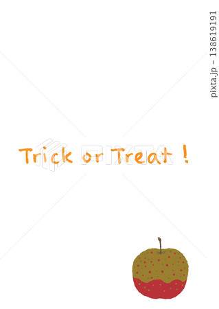 キャラメルりんごの縦向きメッセージカードテンプレート - Trick or 138619191