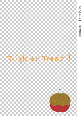 キャラメルりんごの縦向きメッセージカードテンプレート - Trick or 138619191