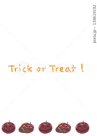 腐ったりんごの縦向きメッセージカードテンプレート - Trick or 138619192