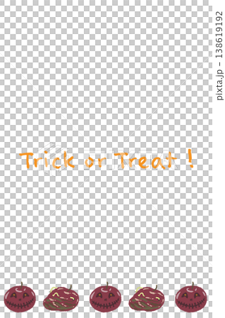 腐ったりんごの縦向きメッセージカードテンプレート - Trick or 138619192