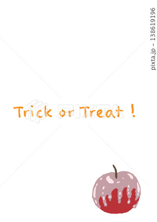 溶けた毒リンゴの縦向きメッセージカードテンプレート - Trick or 溶けた毒リンゴの縦向きメッセージカードテンプレート - Trick or 138619196