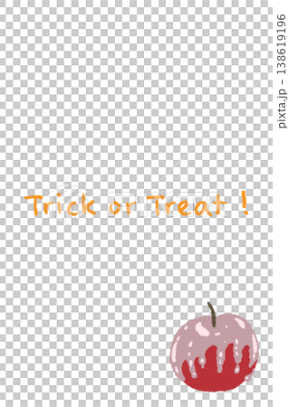 溶けた毒リンゴの縦向きメッセージカードテンプレート - Trick or 溶けた毒リンゴの縦向きメッセージカードテンプレート - Trick or 138619196