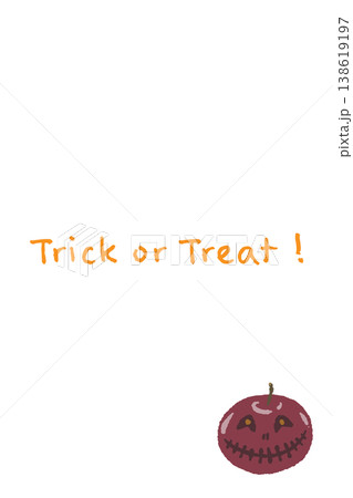 顔つきりんごの縦向きメッセージカードテンプレート - Trick or 138619197