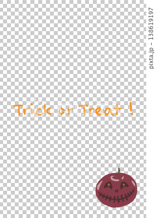 顔つきりんごの縦向きメッセージカードテンプレート - Trick or 138619197