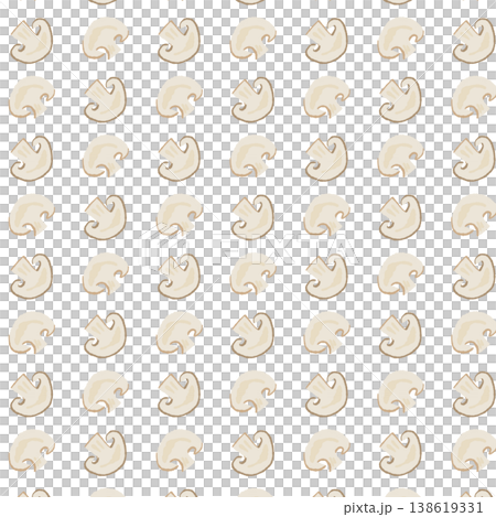 切片蘑菇（交替）無縫圖案背景插圖 138619331