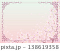 背景素材＜花フレーム・桜・飾り枠・飾り罫・横位置＞ 138619358