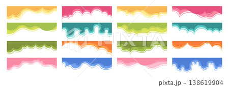 Modern divider border shape set abstract wave curve elements colored contemporary design template 138619904