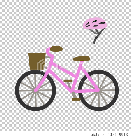 自転車とヘルメットのシンプルなイラスト 自転車とヘルメットのシンプルなイラスト 138619918