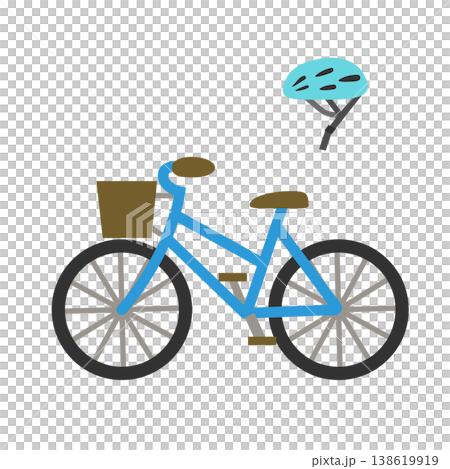 自転車とヘルメットのシンプルなイラスト 自転車とヘルメットのシンプルなイラスト 138619919
