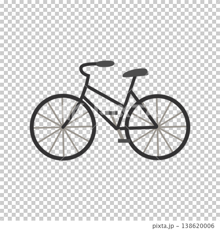 一個簡單的自行車圖示－極簡設計，代表交通和運動。 138620006