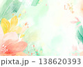春の明るい花の水彩背景（やわらか・ナチュラル・ボタニカル） 138620393