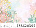 春の華やかな花の水彩背景（明るい・パステル・ボタニカル） 138620395