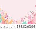 春のかわいい花のイラスト背景（ポップ・パステル・ナチュラル） 138620396