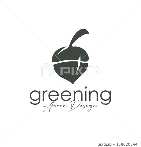 Minimal acorn logo perfect for eco friendly brand and startup Minimal acorn logo perfect for eco friendly brand and startup 138620544