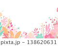 春のかわいい花のイラスト背景（白・パステル・ナチュラル・カード素材） 138620631