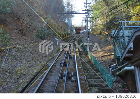 南海 高野山駅直前のケーブルカー前面展望(和歌山県高野町) 南海 高野山駅直前のケーブルカー前面展望(和歌山県高野町) 138620810