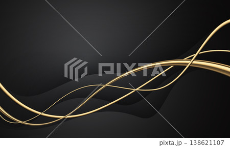Abstract black luxury background with golden ribbon glitter elements and decoration design modern vector Abstract black luxury background with golden ribbon glitter elements and decoration design modern vector 138621107
