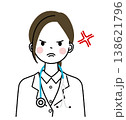 白衣を着た女性医師　怖い顔で怒っている 138621796
