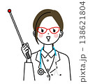 白衣を着た女性医師　指示棒を持って説明している 138621804