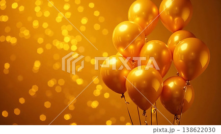 祝福のゴールドバルーン 138622030
