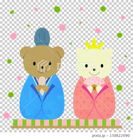 ひな祭りのお内裏様とお雛様のイラスト 138622090