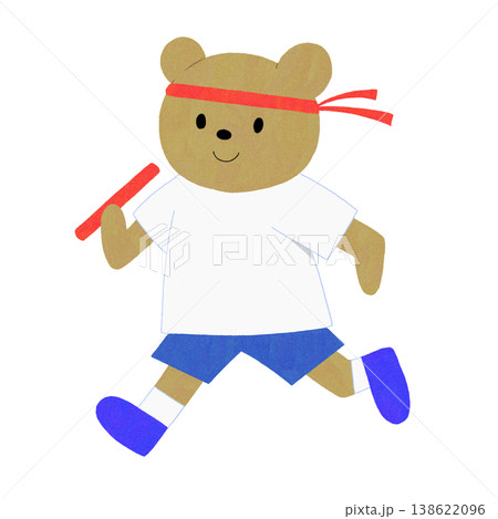 運動会のリレーで走るクマのイラスト 運動会のリレーで走るクマのイラスト 138622096