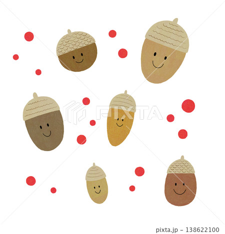 どんぐりと赤い木の実のイラスト どんぐりと赤い木の実のイラスト 138622100