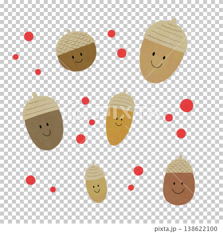 どんぐりと赤い木の実のイラスト どんぐりと赤い木の実のイラスト 138622100