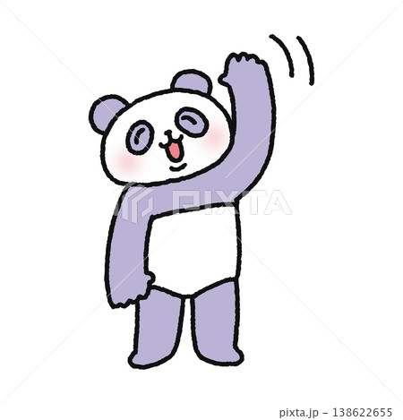 手を振るかわいいパンダ 手を振るかわいいパンダ 138622655