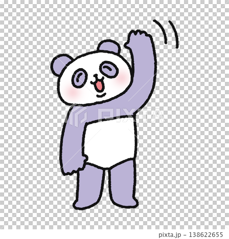 手を振るかわいいパンダ 手を振るかわいいパンダ 138622655