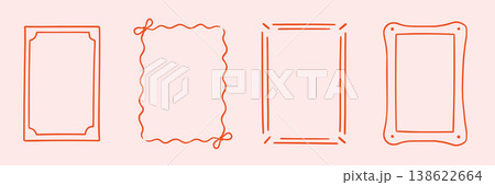 Border frame hand drawn line set. Hand drawn border frame line ribbon bow ornament vintage wedding card. Cute romantic valentine invitation decoration elegant poster design. Vector Border frame hand drawn line set. Hand drawn border frame line ribbon bow ornament vintage wedding card. Cute romantic valentine invitation decoration elegant poster design. Vector 138622664