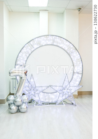 Decorated photo zone for birthday 7 years Decorated photo zone for birthday 7 years 138622730