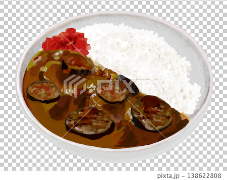 茄子咖哩(配醃菜) 茄子咖哩(配醃菜) 138622808