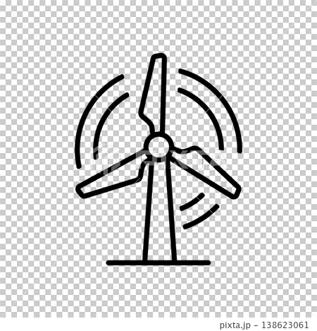 Wind Turbine Electric Power Icon 138623061