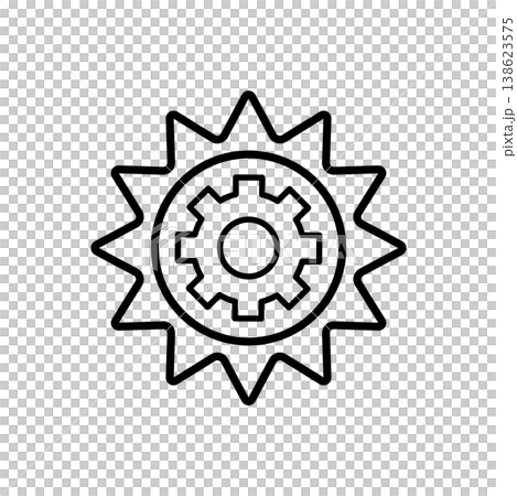 Green Engineering Solar Gear Icon 138623575