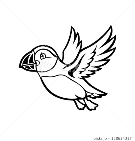 puffin bird mascot logo illustration vector design template modern style 138624317