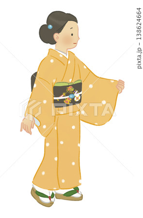 着物を着た女性のイラスト 着物を着た女性のイラスト 138624664