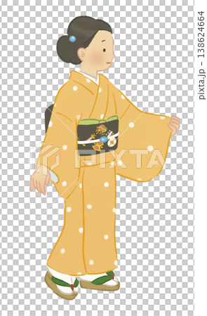 着物を着た女性のイラスト 着物を着た女性のイラスト 138624664
