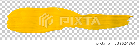 yellow watercolor background. Artistic hand paint. Isolated on transparent background. 138624864