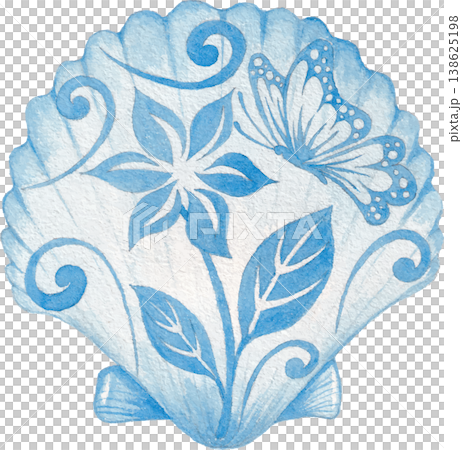 shell watercolor clipart delicate seashell illustration beach ocean theme 138625198