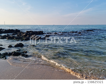 This is Gwakji Beach in Jeju Island, which has basalt rocks. This is Gwakji Beach in Jeju Island, which has basalt rocks. 138625321