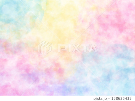 水彩風 パステル レインボー 背景テクスチャ イラスト 水彩風 パステル レインボー 背景テクスチャ イラスト 138625435