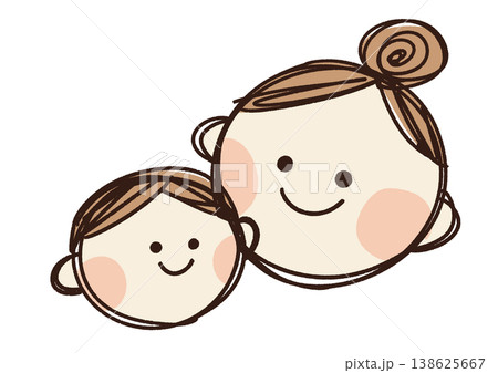 ママと子供のシンプルなイラスト 138625667