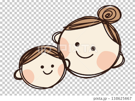 ママと子供のシンプルなイラスト 138625667